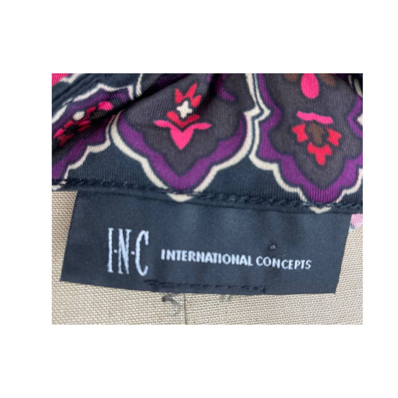 INC International Concepts Black Printed Square Neck Shift Dress Size Medium M - Picture 4 of 6